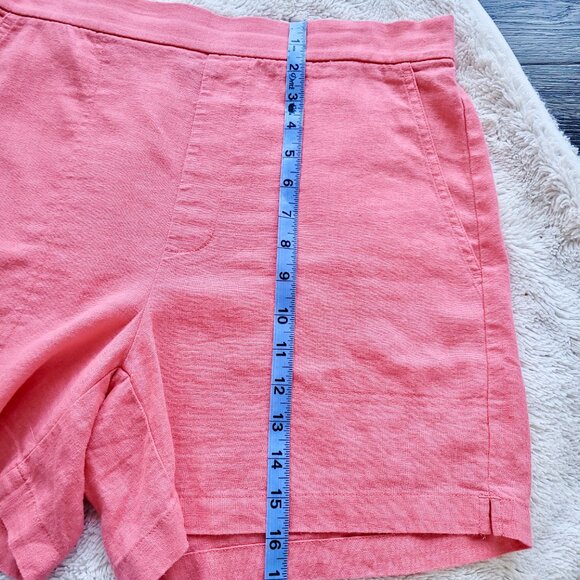 Banana Republic Pull-On Linen Blend Shorts in Coral Pink Sz S - Picture 9 of 11
